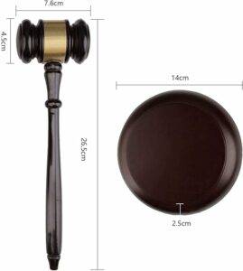 Wood Gavel Round Block Set Handcrafted